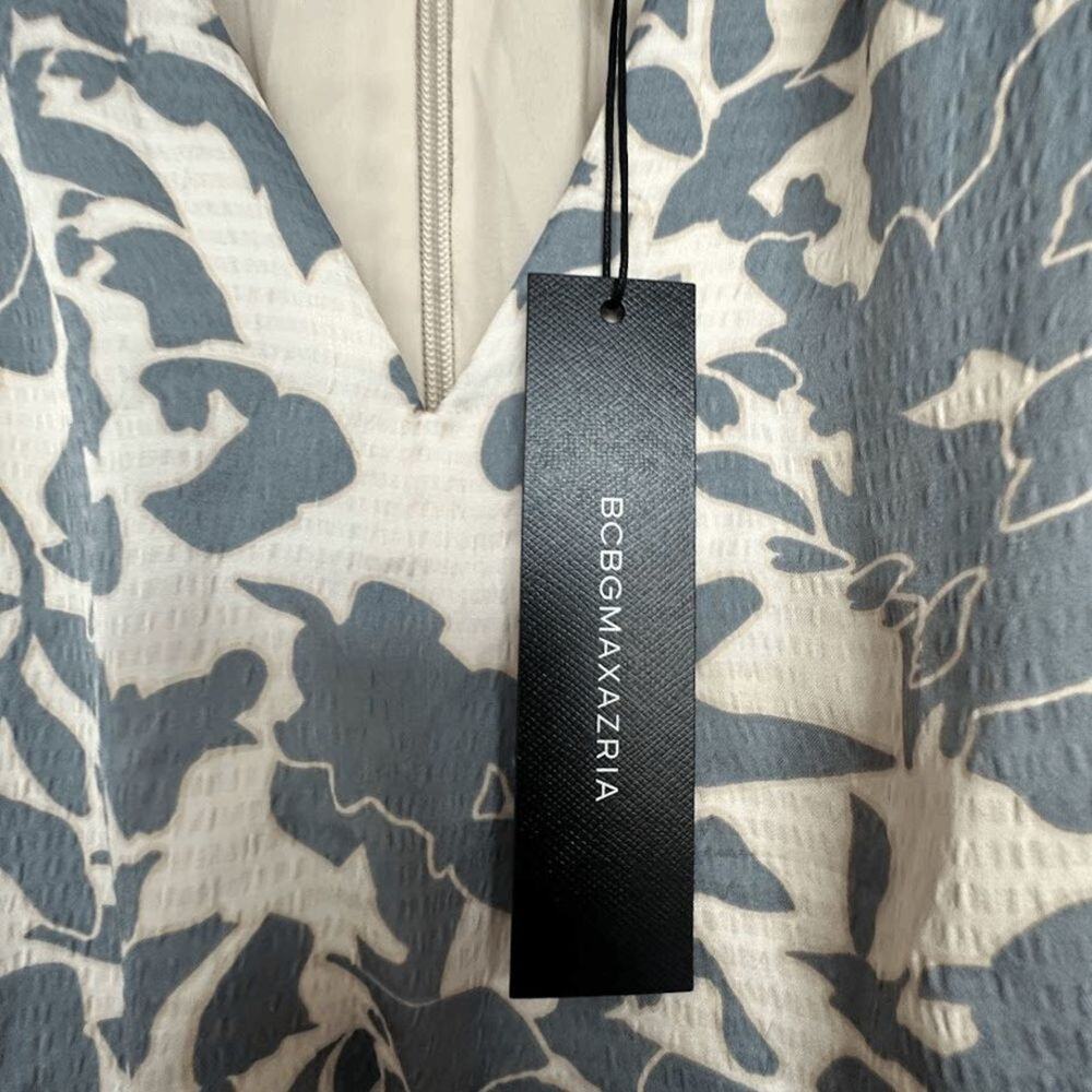 BCBGMAXAZRIA Floral Mini Dress Size 4 Long Sleeve Tie Waist NWT - Picture 7 of 13